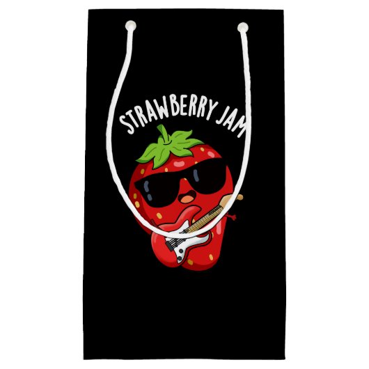 Aardbei Jam Funny Fruit Pun Dark BG Klein Cadeauzakje (Voorkant)