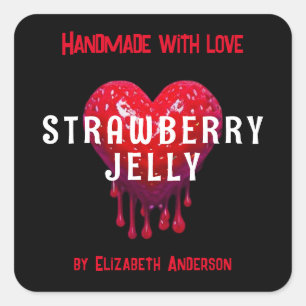 aardbei Jelly Vierkante Sticker