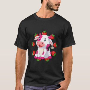 Aardbei Koe Schattige Fruit Koe T-shirt