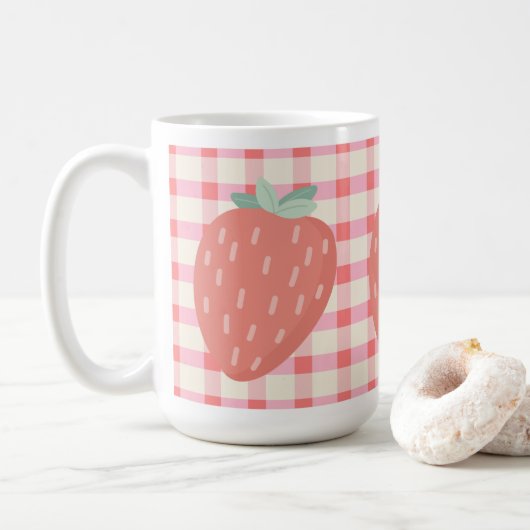 Aardbei 🌸 koffie mok 15oz (Met donut)