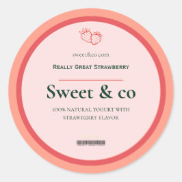 Aardbei Labels, Potjes Labels, Lichaamsboter Ronde Sticker