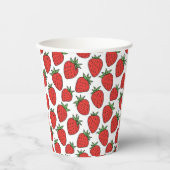 Aardbei | Leuke Fruit-Thema Party Drinkware Papieren Bekers (Voorkant)