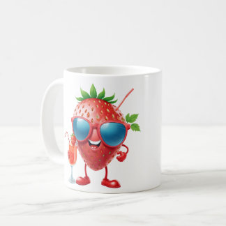 Aardbei Leuke Vrolijke Vakantie Tropische Drink Koffiemok