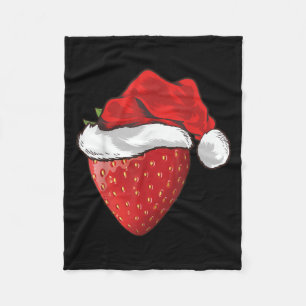 Aardbei Liefhebber Geschenk Kerstman Hoed Aardbei Fleece Deken