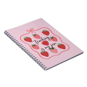 Aardbei Liefhebber Leraar Lesgeven is mijn ding Notitieboek
