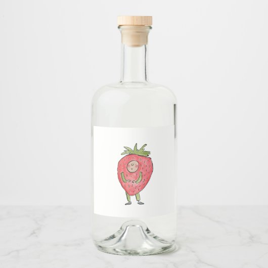Aardbei Likeurfles Etiket (Voorkant)