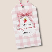 Aardbei lint Dank u Berry veel cadeau Labels Cadeaulabel
