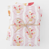 Aardbei Loally Grown Pink Whimsical Baby shower Inpakpapier Vel (In situ)