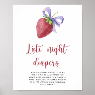Aardbei \ Luier spel tot laat in de nacht Poster