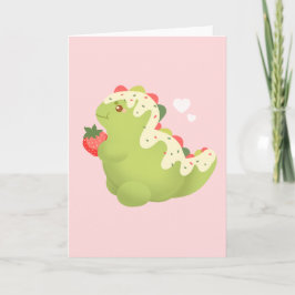 Aardbei Matcha Dinosaurus Kaart