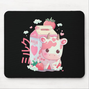 Aardbei Melk Milkshake Koe Karton Mooie Kawaii J Muismat