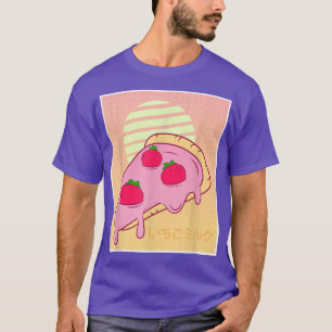 Aardbei Melk Schudden Pizza Retro 90s Vaporwave T-shirt