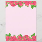 Aardbei met bloemen briefpapier (Achterkant)