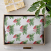 Aardbei met groen blad tissuepapier (Geschenk)