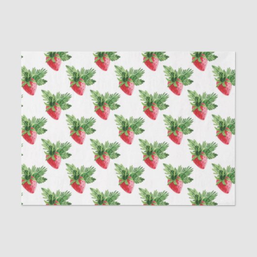 Aardbei met groen blad tissuepapier (Voorkant)