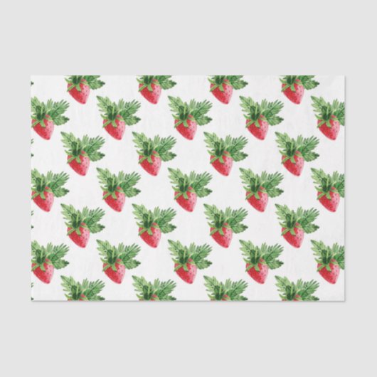 Aardbei met groen leder tissuepapier (Voorkant)