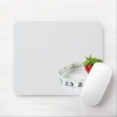 Aardbei met tapemeting muismat (Met muis)
