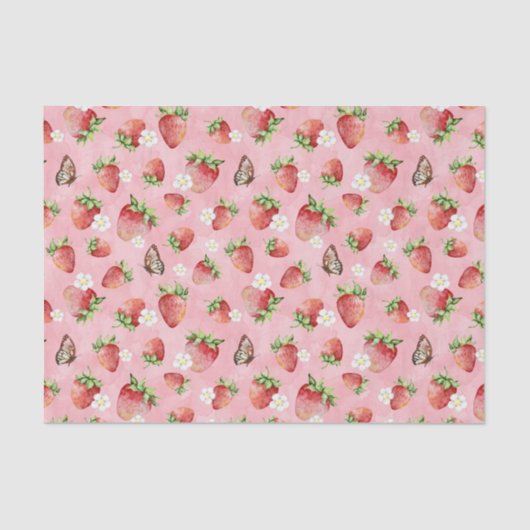 Aardbei met vlinder tissuepapier (Voorkant)