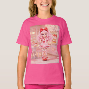 Aardbei Milkshake Kawaii Doll T-shirt