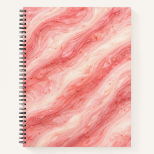 Aardbei Milkshake Marmer Textuur Notitieboek