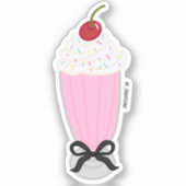 Aardbei milkshake met een boog sticker (Voorkant)