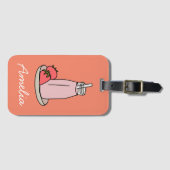 Aardbei Milkshake retro roze Bagagelabel (Voorkant (horizontaal))