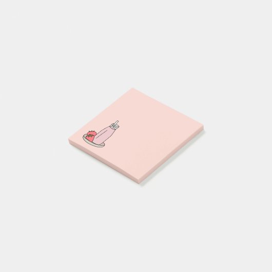 Aardbei Milkshake retro roze Post-it® Notes (Schuin)