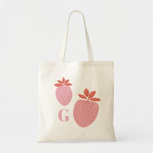 Aardbei Monogram Tote Bag (Voorkant)