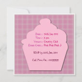 Aardbei n Cream Cupcake Invite Kaart (Achterkant)