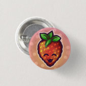 aardbei^o^ ronde button 3,2 cm (Voorkant /achterkant)