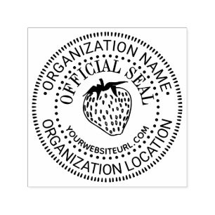 Aardbei Officiële Stempel Naam Loc URL