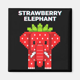 Aardbei olifant pixel kunst cute jungle dier magneet