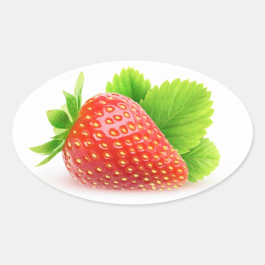 Aardbei Ovale Sticker (Voorkant)