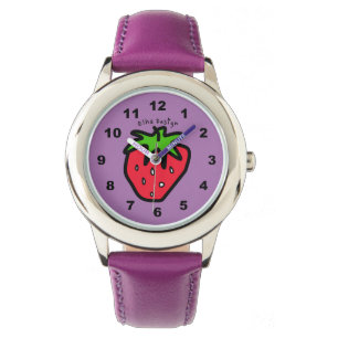 Aardbei Paars Horloge