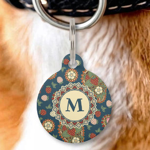 Aardbei Paisley Patroon ID-hanger voor huisdieren Huisdierpenning