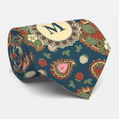 Aardbei Paisley Pattern Stropdas (Opgerold)