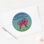 Aardbei Pals Grappige Cartoon Jam Pie en meer Ronde Sticker (Envelop)