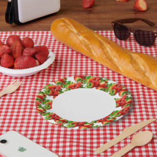 Aardbei papieren bordje