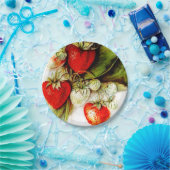  aardbei papieren bordje (Feest)