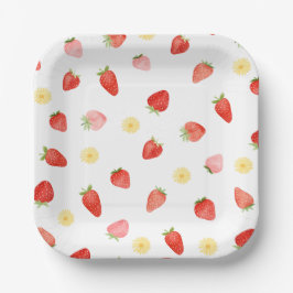 Aardbei Party Paper Borden Papieren Bordje