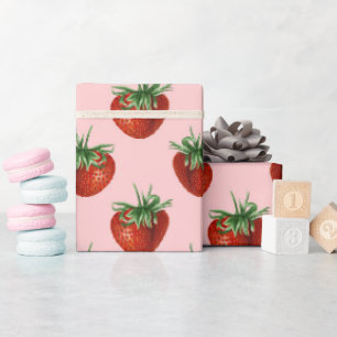 Aardbei Patroon Baby Shower Cadeaupapier