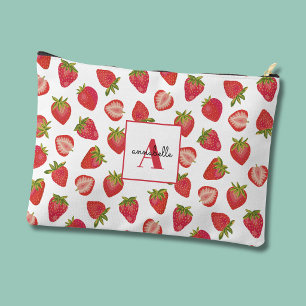 Aardbei patroon monogram voornaam etui