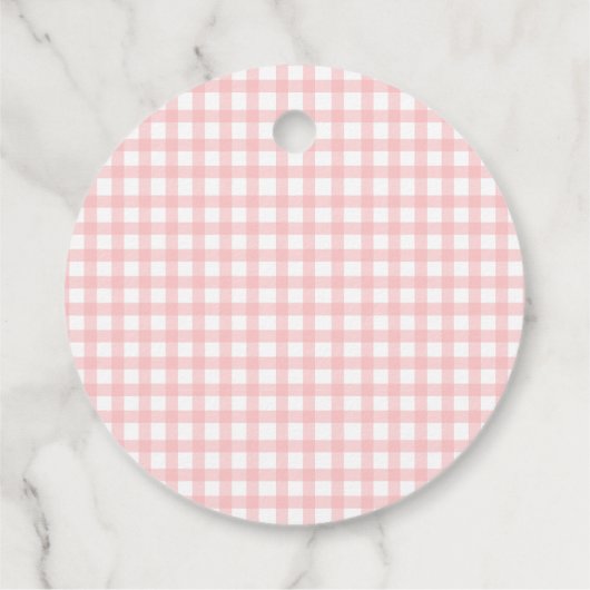 Aardbei Pink Berry Eerste Plaid Gingham Verjaardag Bedankjes Labels (Achterkant)