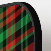 Aardbei Plaid - Rood, Groen, Zwart Plaid Pickleball Paddle (Links Detail)