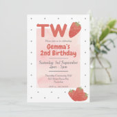 Aardbei Polka Dot TWEE 2 Kaart (Staand voorkant)