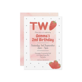 Aardbei Polka Dot TWEE 2 Kaart