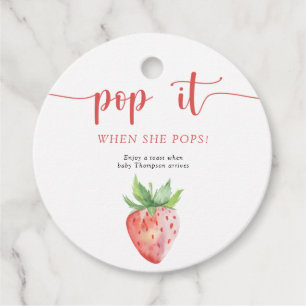 Aardbei Pop het Als ze barst Bedankjes Labels
