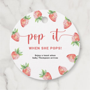 Aardbei Pop het Wanneer ze poppen Bedankjes Labels