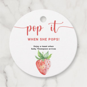 Aardbei Pop het Wanneer ze poppen Bedankjes Labels