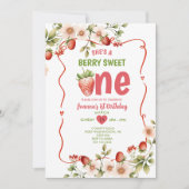 Aardbei Red Sweet One Berry 1e verjaardag Kaart (Voorkant)